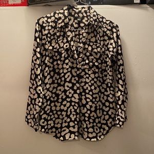 Ann Taylor Leopard Spot blouse top MP